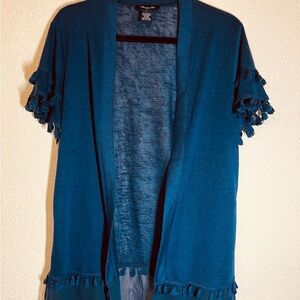 Women's Blue Cardigan with Tassels